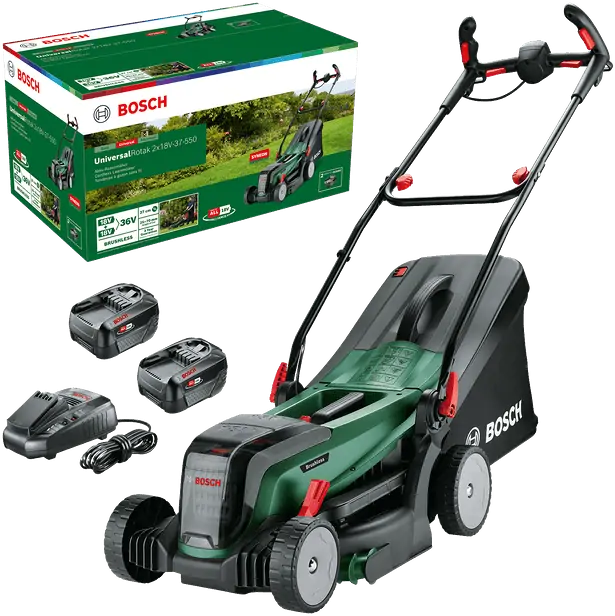 Bosch 06008B9E00 UniversalRotak 2x18V-37-550 akkus fűnyíró (2x4,0 Ah akkuval, töltővel) kép 4