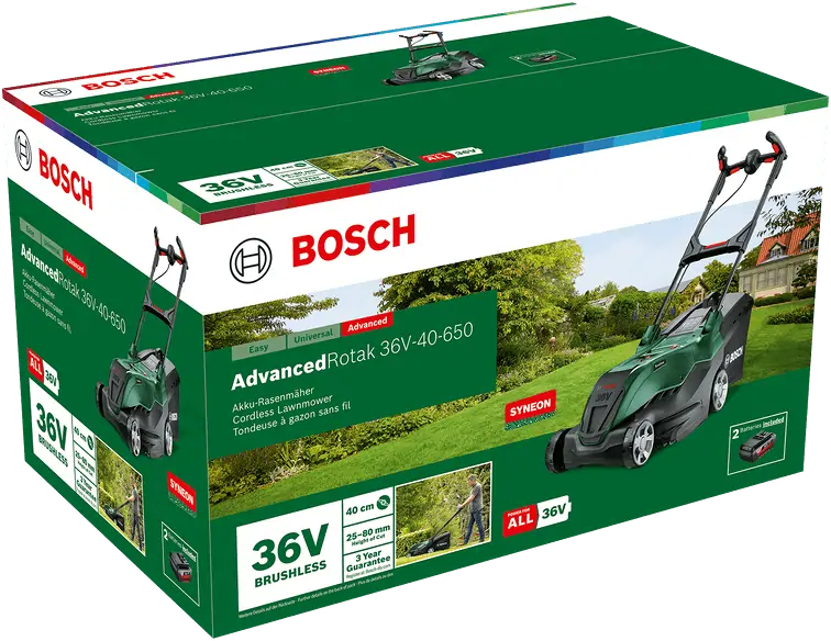 Bosch 06008B9F01 AdvancedRotak 36V-40-650 akkus fűnyíró (2x2,0 Ah) kép 4